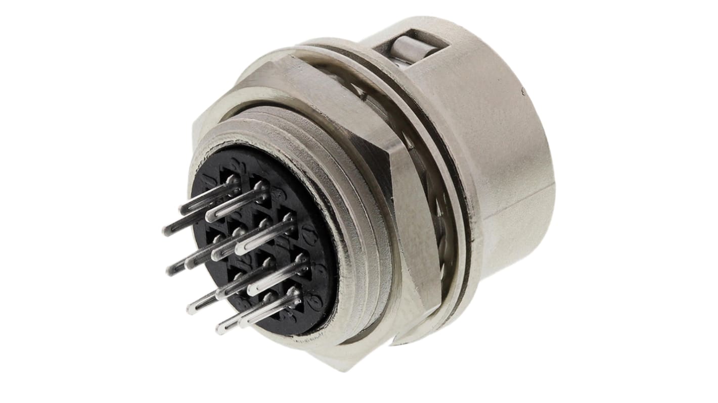 Hirose Circular Connector, 12 Contacts, Panel Mount, Miniature Connector, Plug, Male, HR10 Series