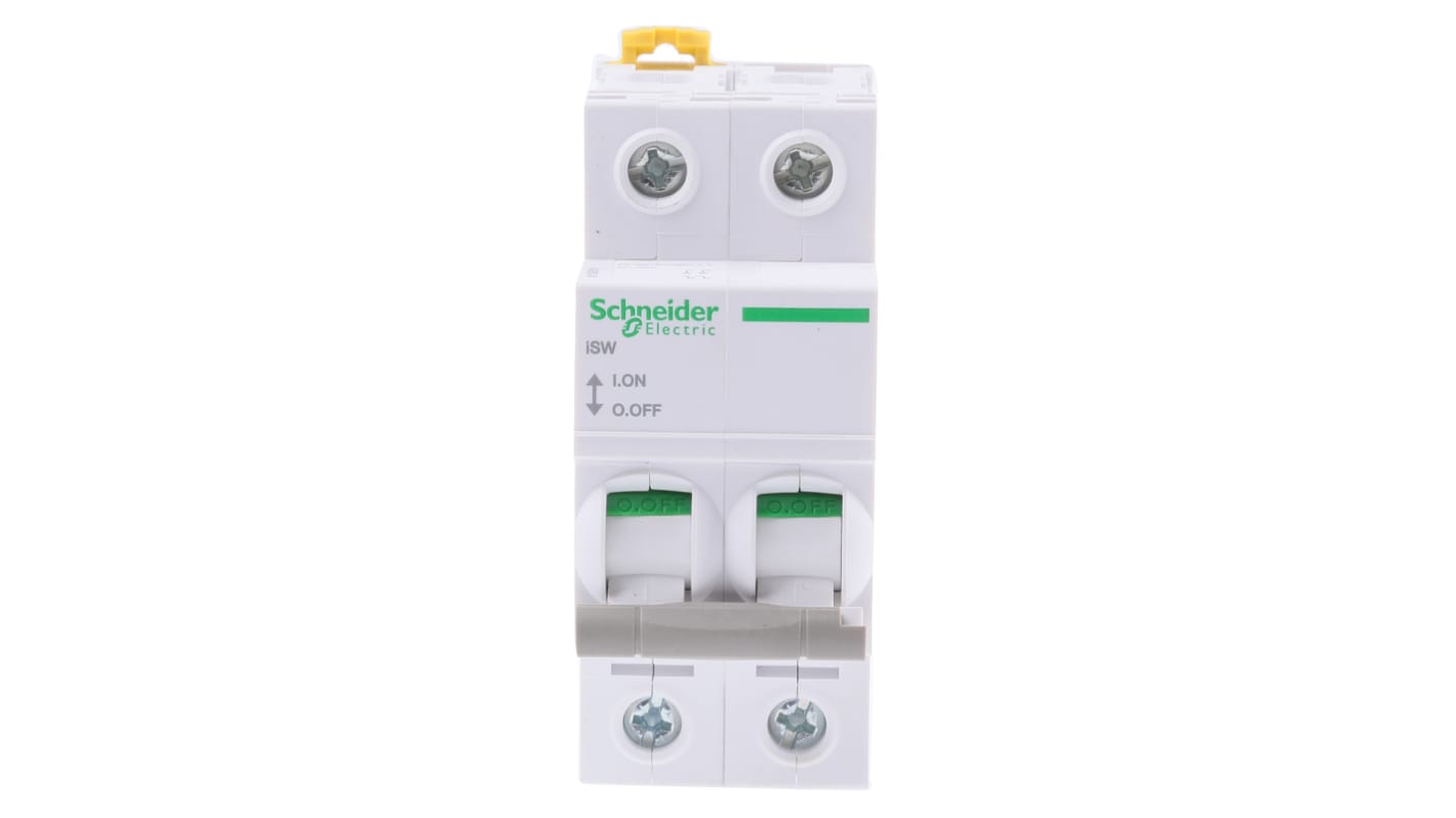 Schneider Electric 2P Pole DIN Rail Isolator Switch - 40A Maximum Current, IP20