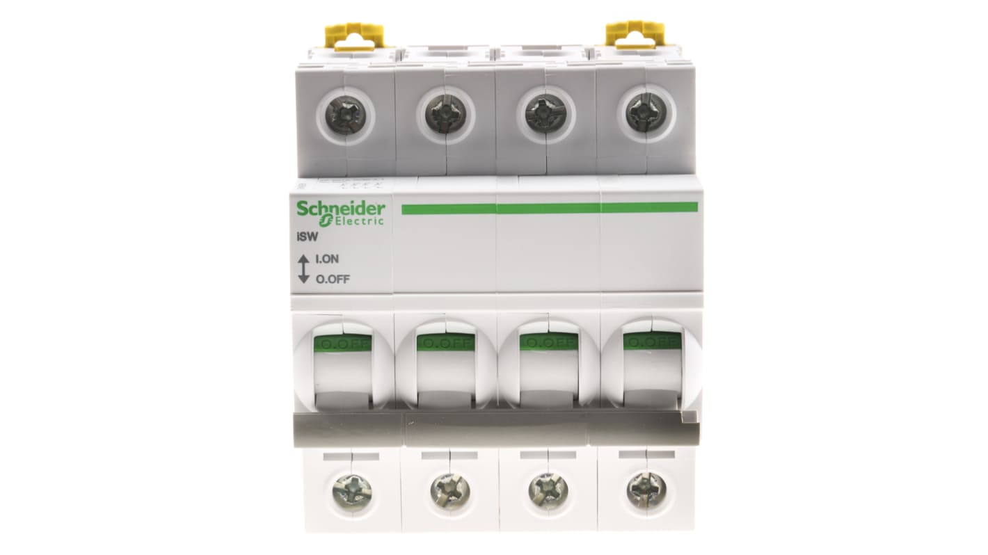 Schneider Electric 4P Pole Isolator Switch - 63A Maximum Current, IP20