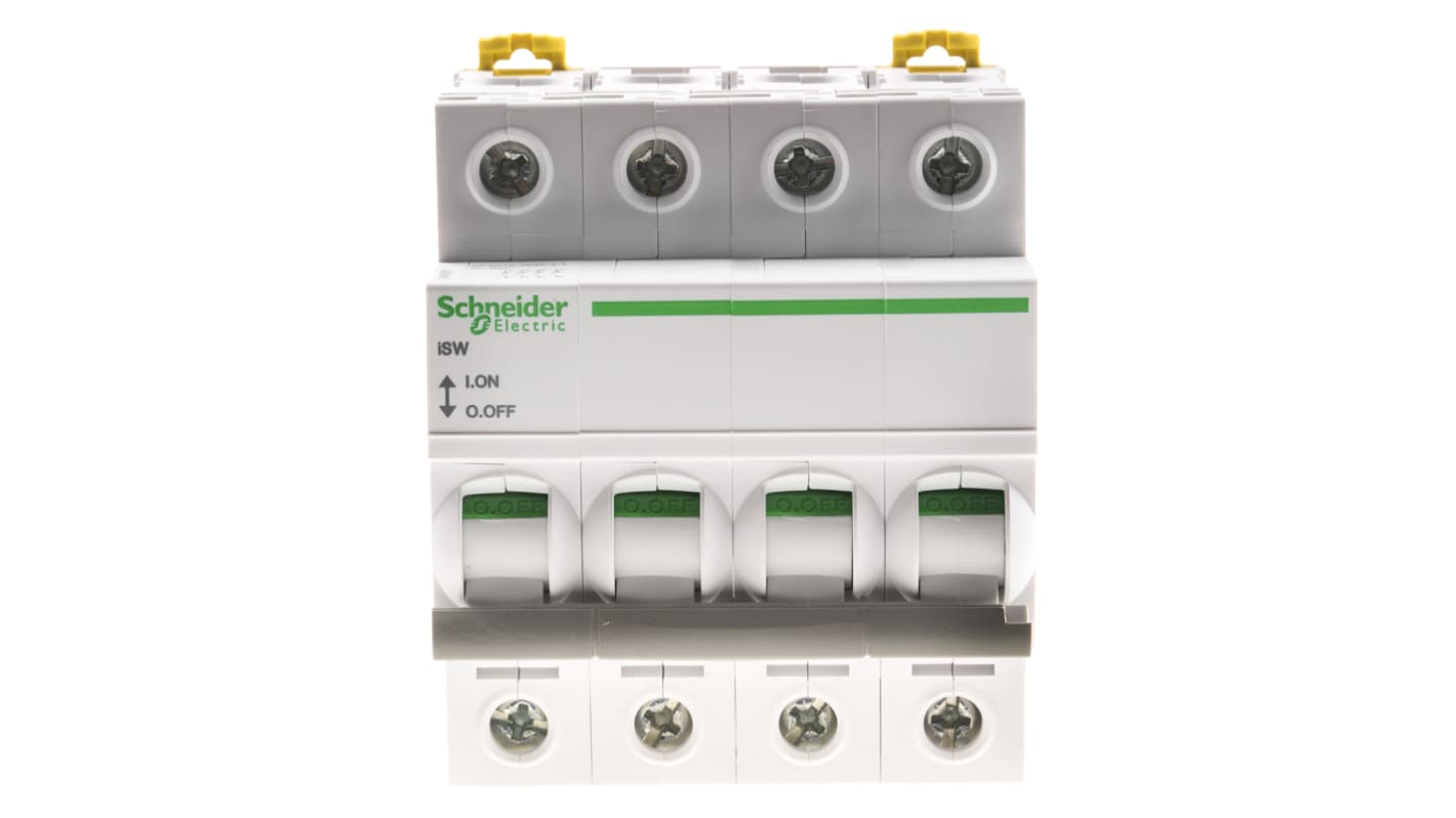 Sezionatore con interruttore Schneider Electric A9S65463 serie iSW, 4P, 4 N/A, 63A, 415V, per guida DIN, IP20
