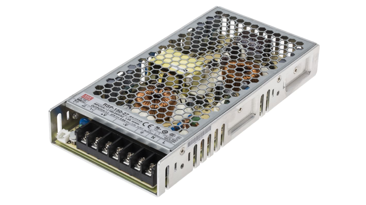 MEAN WELL Switching Power Supply, RSP-150-27RS, 27V dc, 5.6A, 151W, 1 Output, 120 → 370 V dc, 85 → 264 V