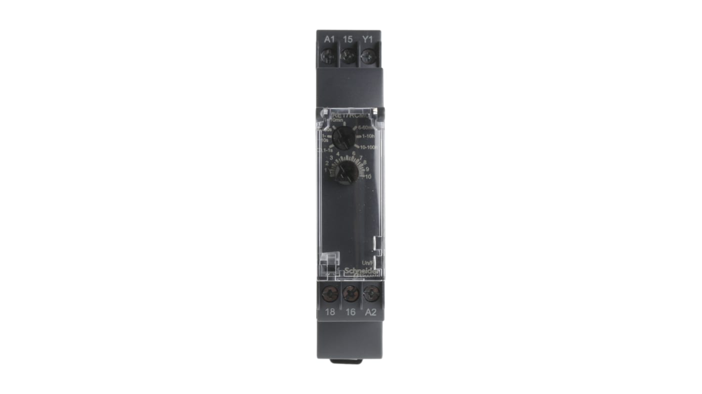 Schneider Electric 断电延时时间继电器, 24 V dc, 24 → 240V 交流电源, 0.1 s → 100h范围, 2触点