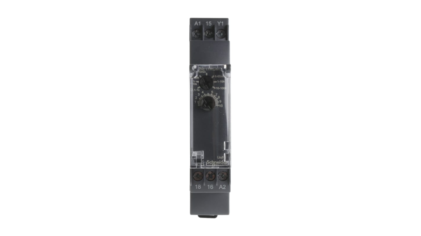 Schneider Electric Harmony Time Series DIN Rail Mount Timer Relay, 24 V dc, 24 → 240V ac, 2-Contact, 0.1 s