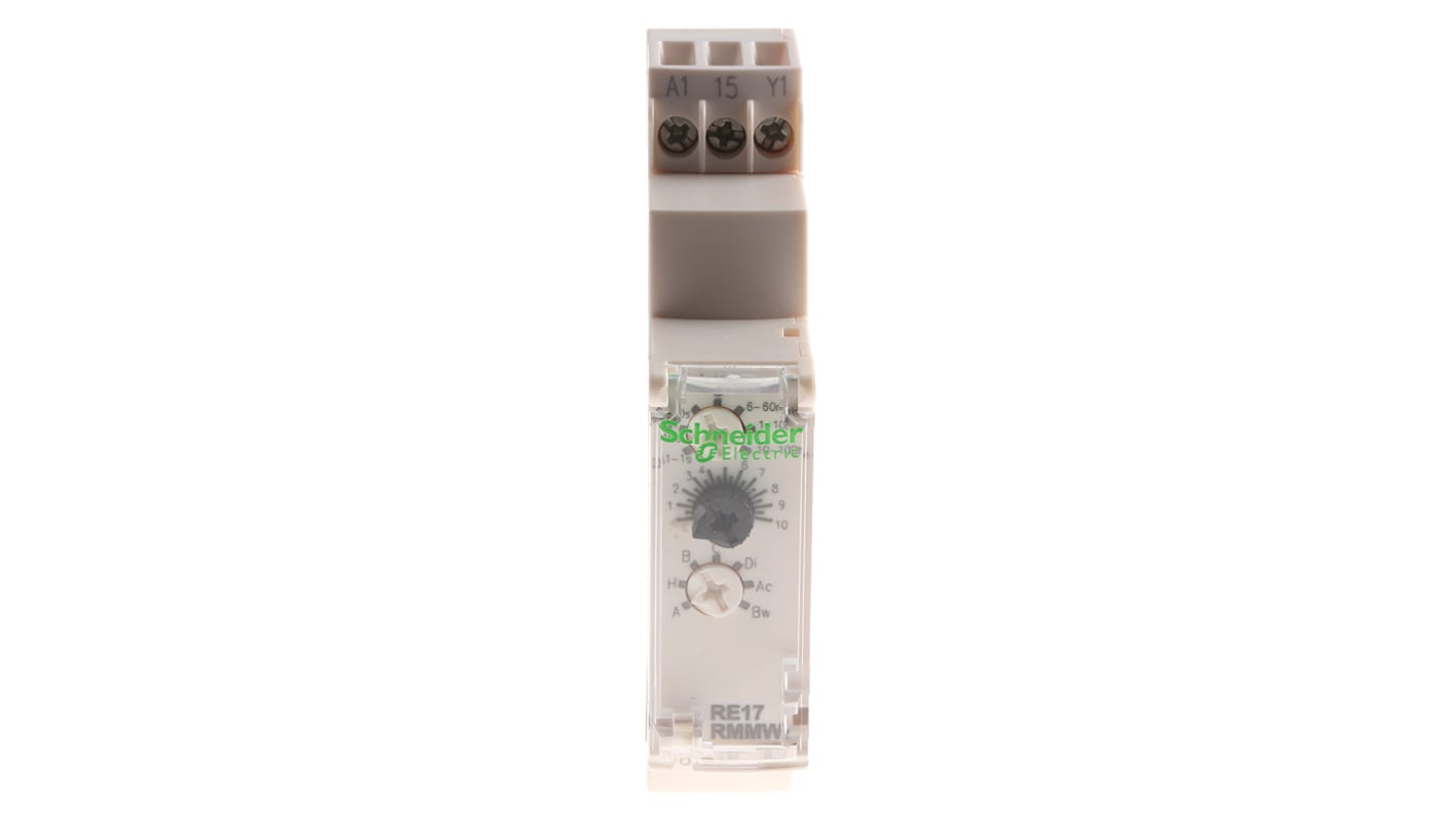 Schneider Electric 关闭延时，接通延时，对称时间继电器, 12 → 240V 交流/直流电源, 0.1 s → 100h范围, 2触点