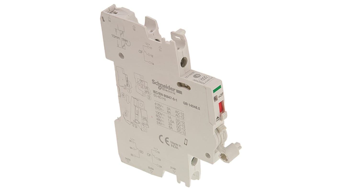 Contatto ausiliario Schneider Electric, 4 contatti, 1 N/C + 1 N/A, per guida DIN, serie iOF