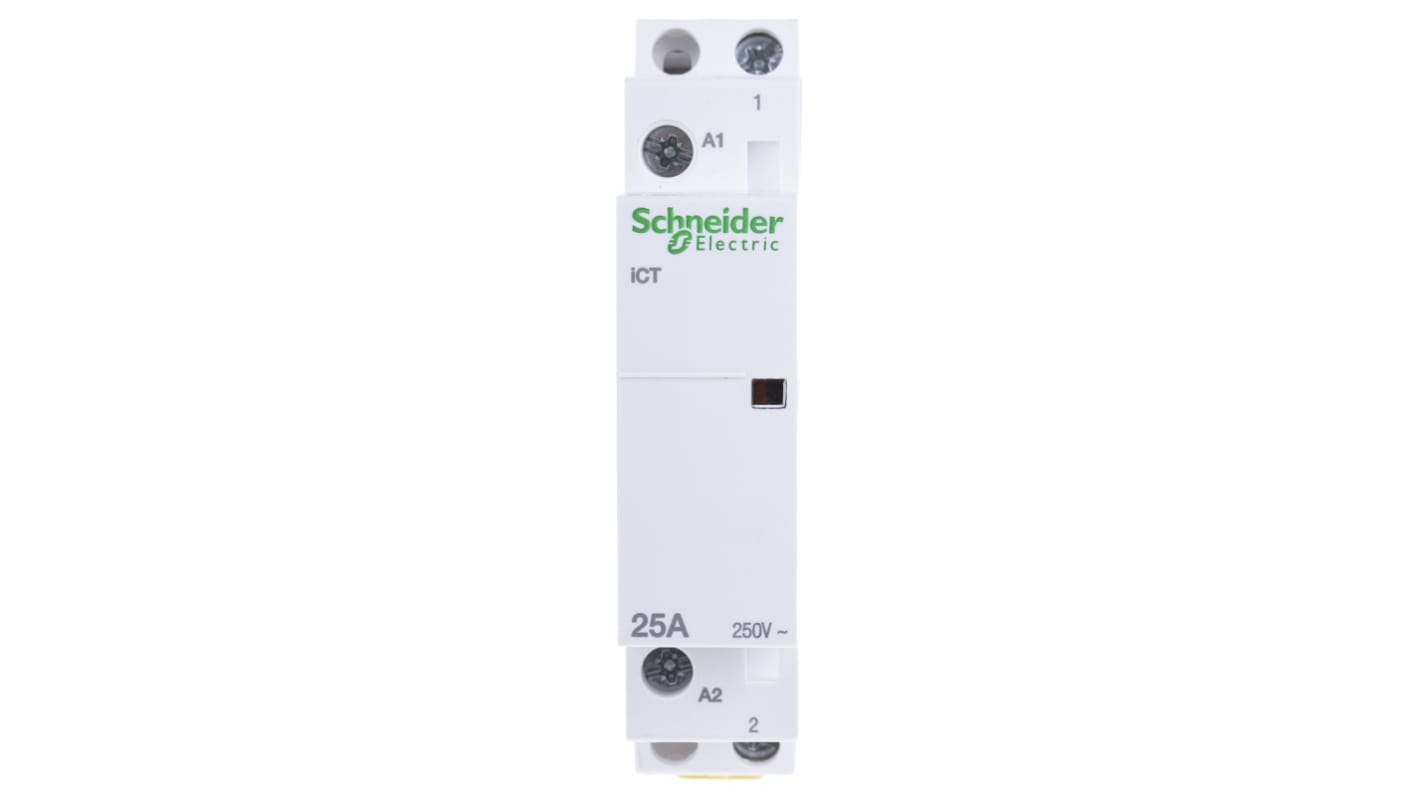 Schneider Electric Acti9 iCT iCT Contactor, 230 V ac Coil, 1-Pole, 25 A, 1NO, 250 V ac