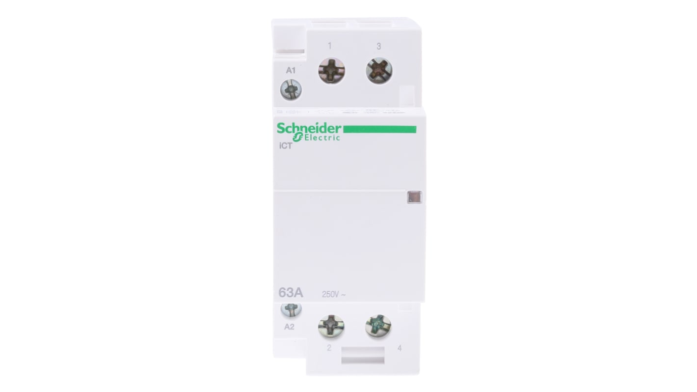 Schneider Electric Acti9 iCT iCT Contactor, 230 V ac Coil, 2-Pole, 63 A, 2NO, 250 V ac