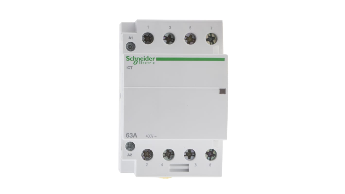 Schneider Electric Acti9 iCT iCT Contactor, 24 V ac Coil, 4-Pole, 63 A, 4NO, 400 V ac