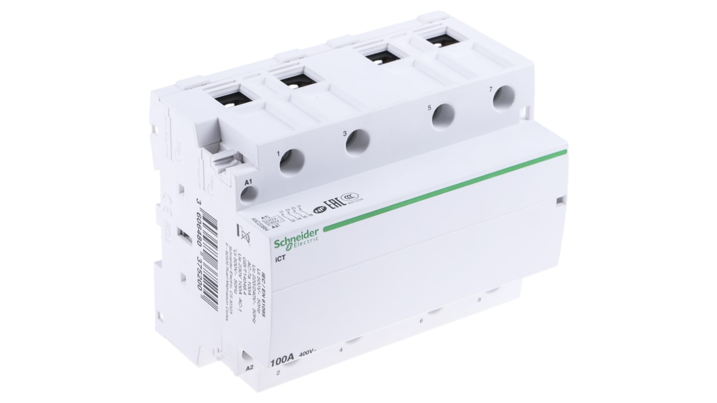 Schneider Electric Acti9 iCT iCT Leistungsschütz 230 V ac-Spule, 4 -polig , 400 V ac / 100 A 4 Schließer