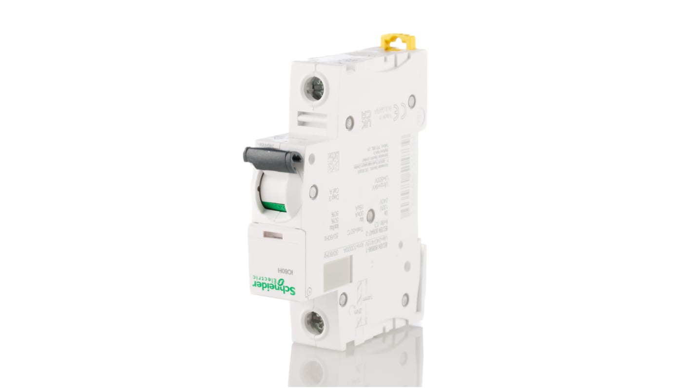 Schneider Electric Acti 9 iC60H MCB, 1P, 10A Curve D, 100 → 133V AC, 72V DC, 10 kA Breaking Capacity