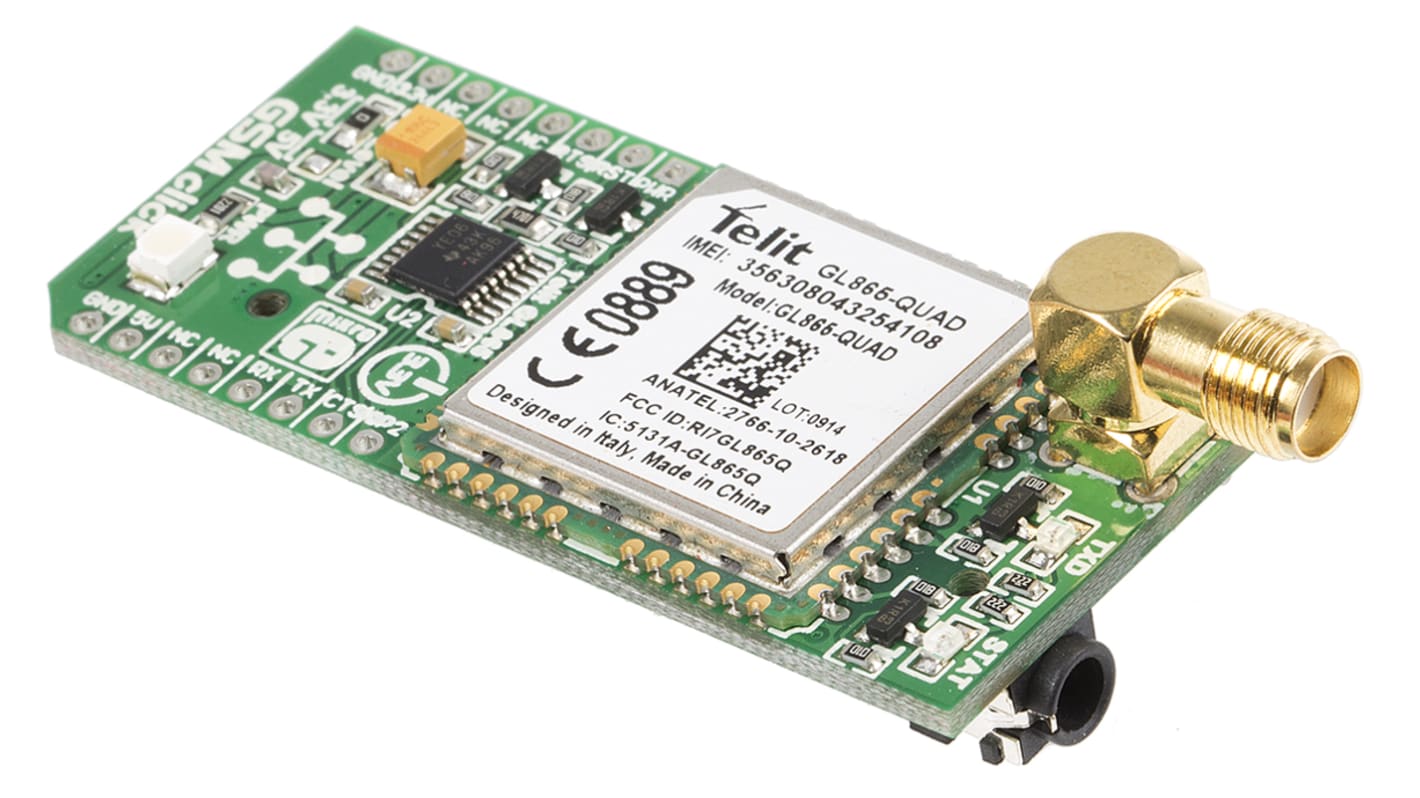 MikroElektronika GSM Click GL865-QUAD GSM/GPRS GSM mikroBus Click Board 850 → 1900MHz MIKROE-1298