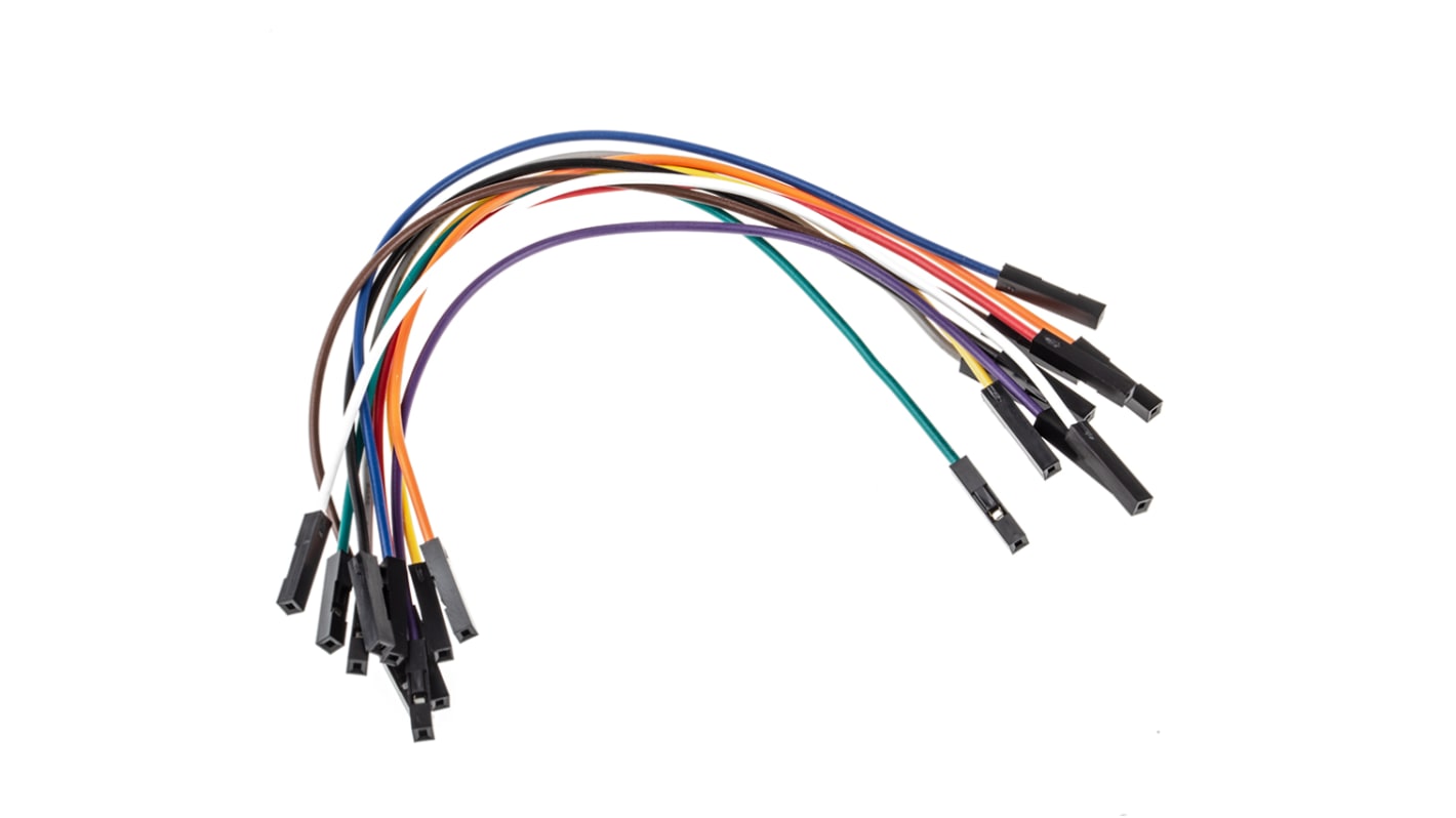 MIKROE-511, 150mm Insulated Breadboard Jumper Wire in Black, Blue, Brown, Green, Grey, Orange, Purple, Red, White,