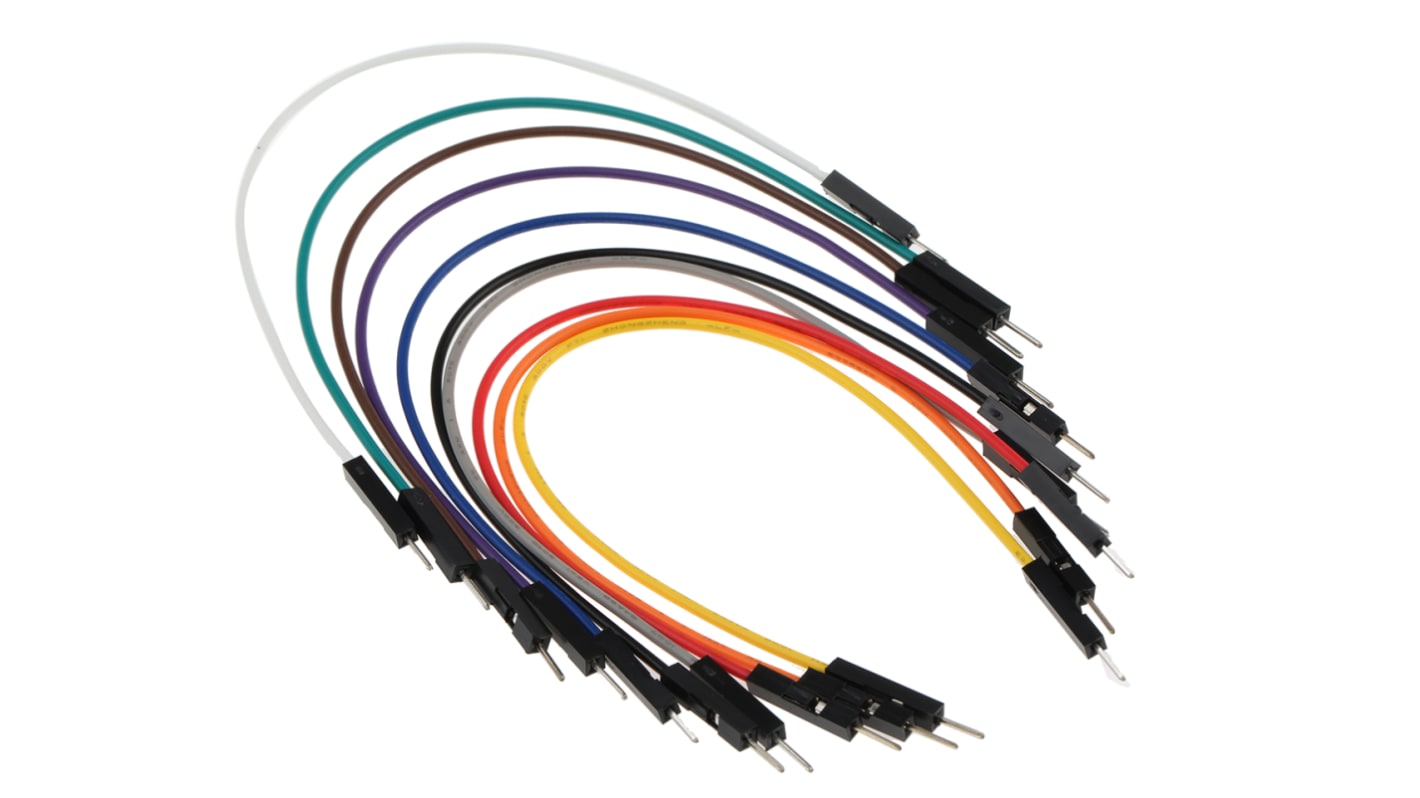 MIKROE-513, 150mm Insulated Breadboard Jumper Wire in Black, Blue, Brown, Green, Grey, Orange, Purple, Red, White,