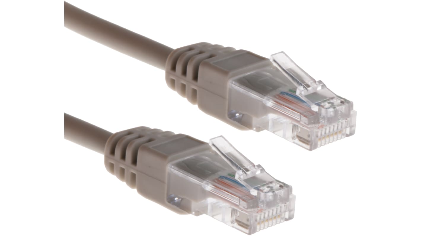 RS PRO Ethernetkabel Cat.5e, 15m, Grau Patchkabel, A RJ45 U/UTP Stecker, B RJ45, LSZH