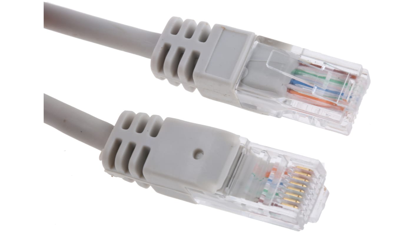 RS PRO, 20m Cat5e, Grey RJ45 to Male RJ45 Male, U/UTPUnshielded, Terminated LSZH Sheath