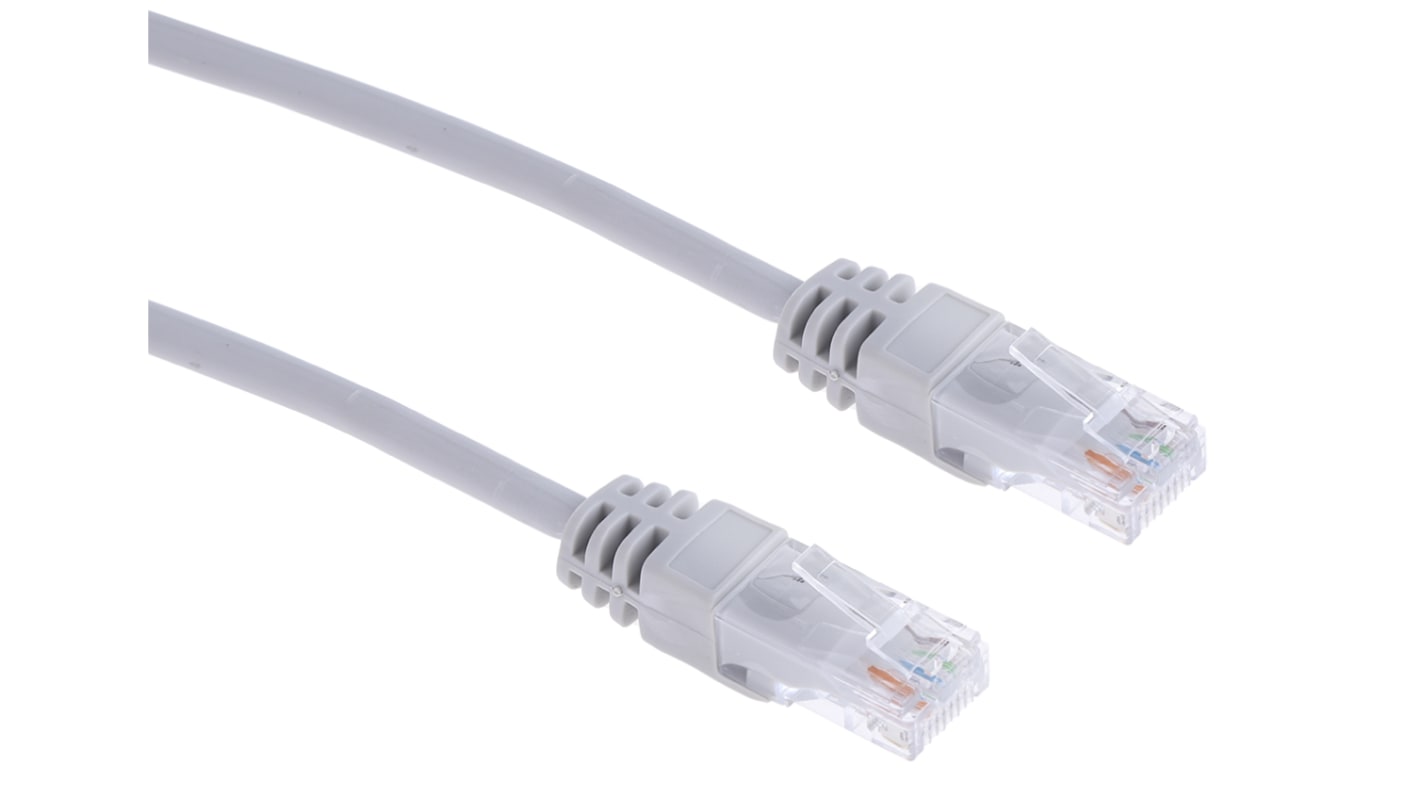 RS PRO, 30m Cat5e, Grey RJ45 to Male RJ45 Male, U/UTPUnshielded, Terminated LSZH Sheath