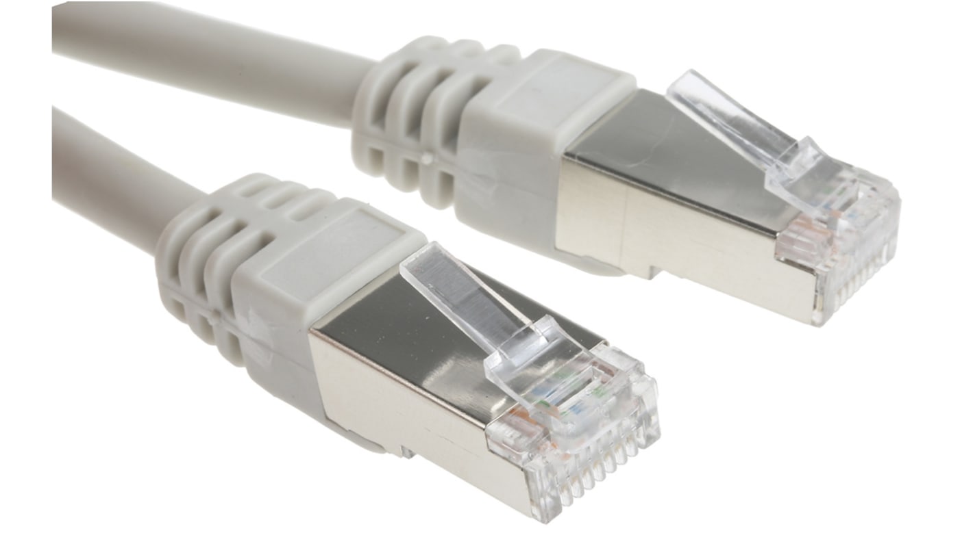 RS PRO, 30m Cat6, Grey RJ45 to Male RJ45 Male, F/UTPShielded, Terminated LSZH Sheath