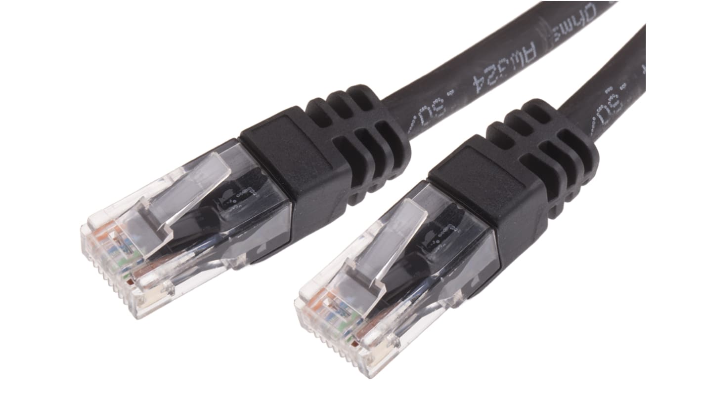 Cable Ethernet Cat6 U/UTP RS PRO de color Negro, long. 25m, funda de LSZH