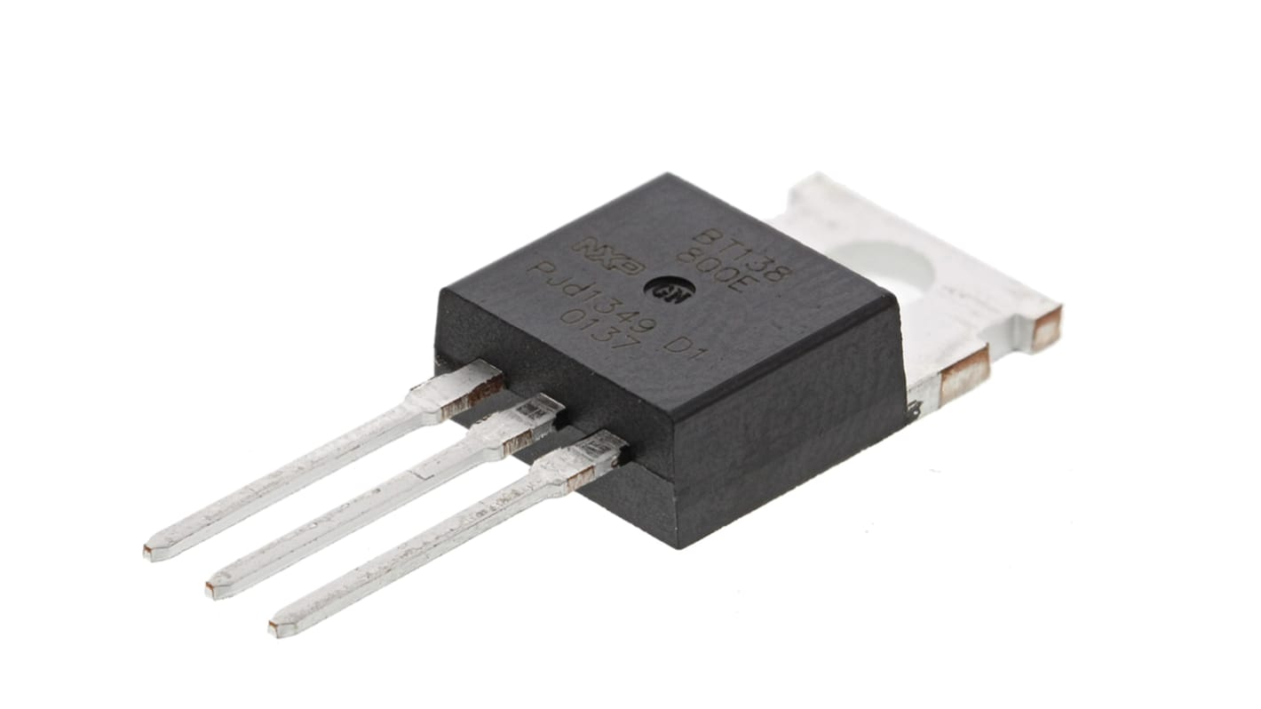 WeEn Semiconductors 双向可控硅, TO-220AB, IT(AV) 12A, Ihold 30mA, Udrm 800V, 通孔安装, 3针