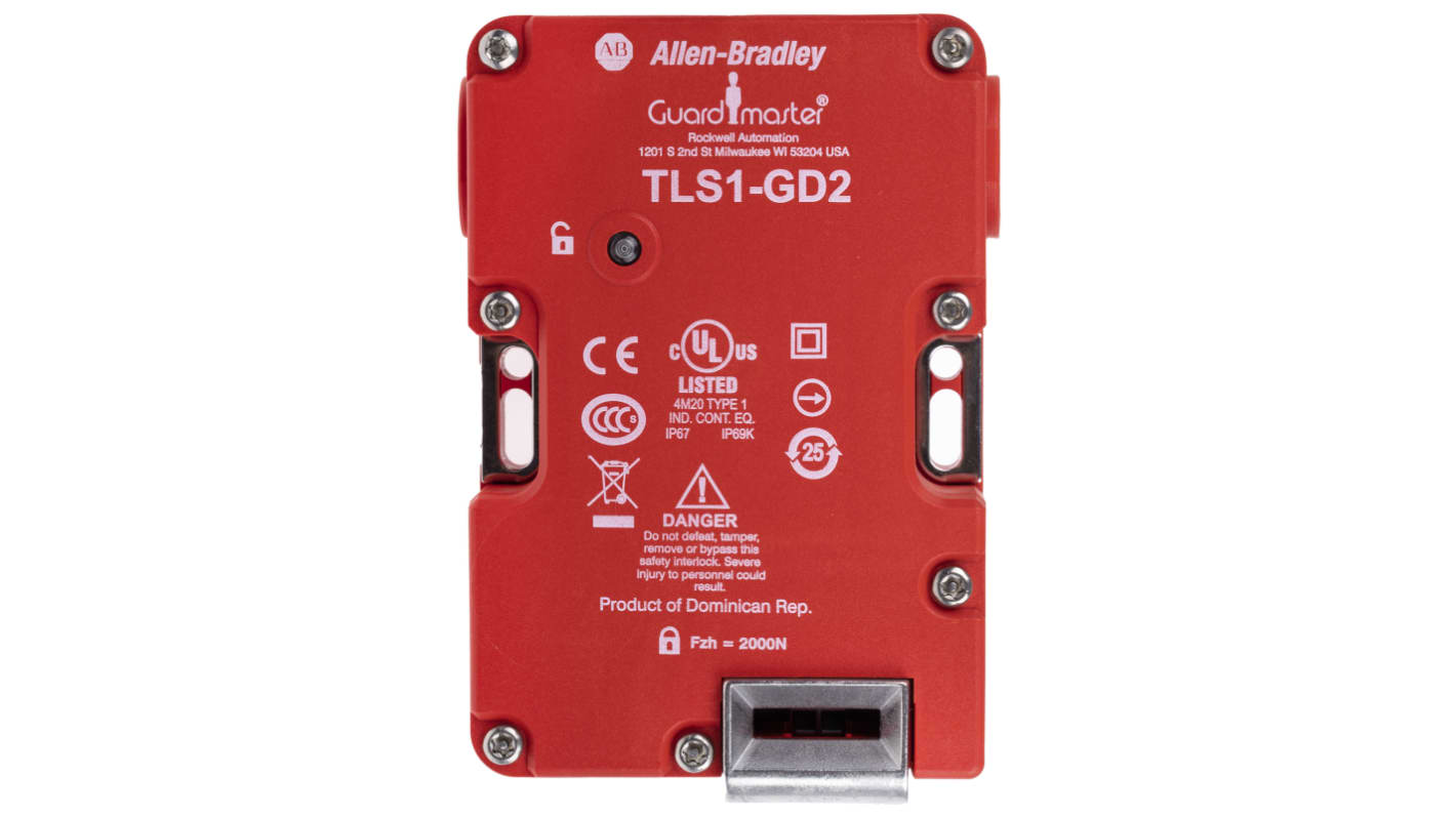 Allen Bradley Guardmaster 电磁安全门开关, 电动解锁, 完全柔性执行器, 24V 交流/直流电源, 塑料外壳, IP66, IP67, IP69K, 440G-T系列, 440G-T27252