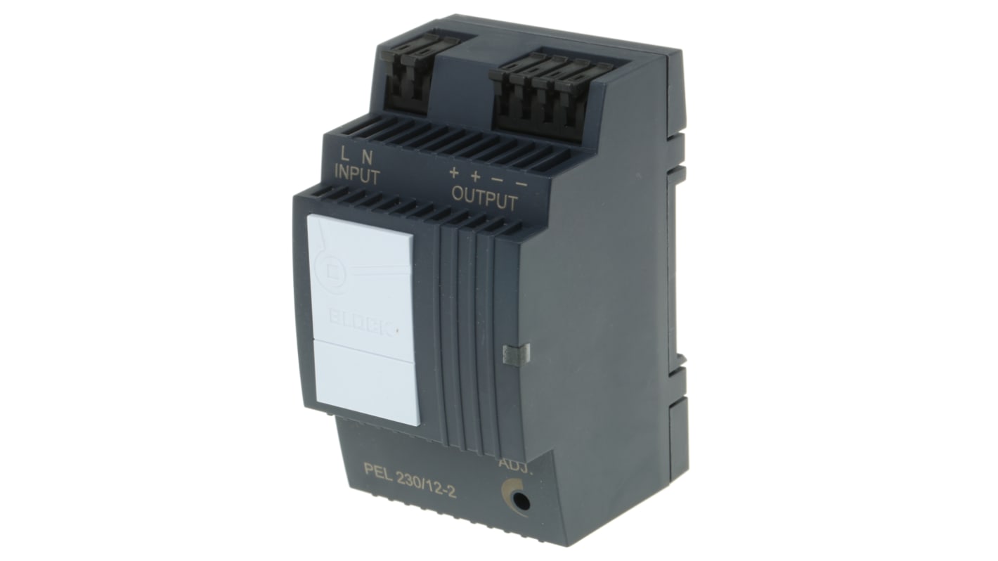 Alimentatore a montaggio su guida DIN Block, 12V cc, 2A, 85 → 264 V ac / 120 → 373V cc, 24W