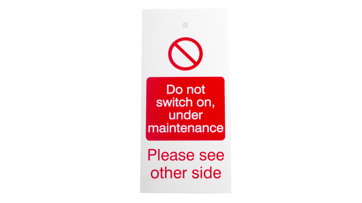 RS PRO 上锁挂牌, 标示'Do Not Switch On (请勿开启)', PVC材质, 160mm长, 75mm宽