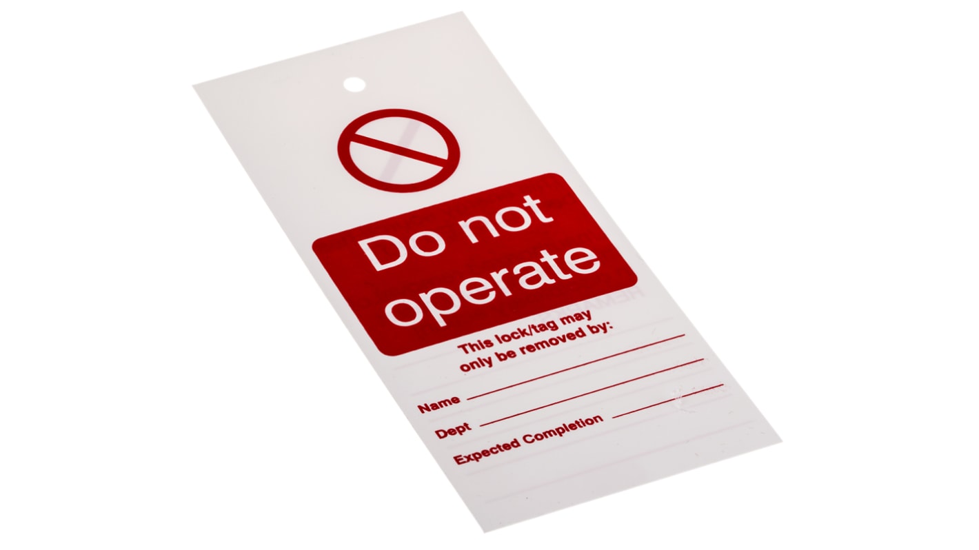 RS PRO 上锁挂牌, 标示'Do Not Operate (请勿操作)', PVC材质, 160mm长, 75mm宽