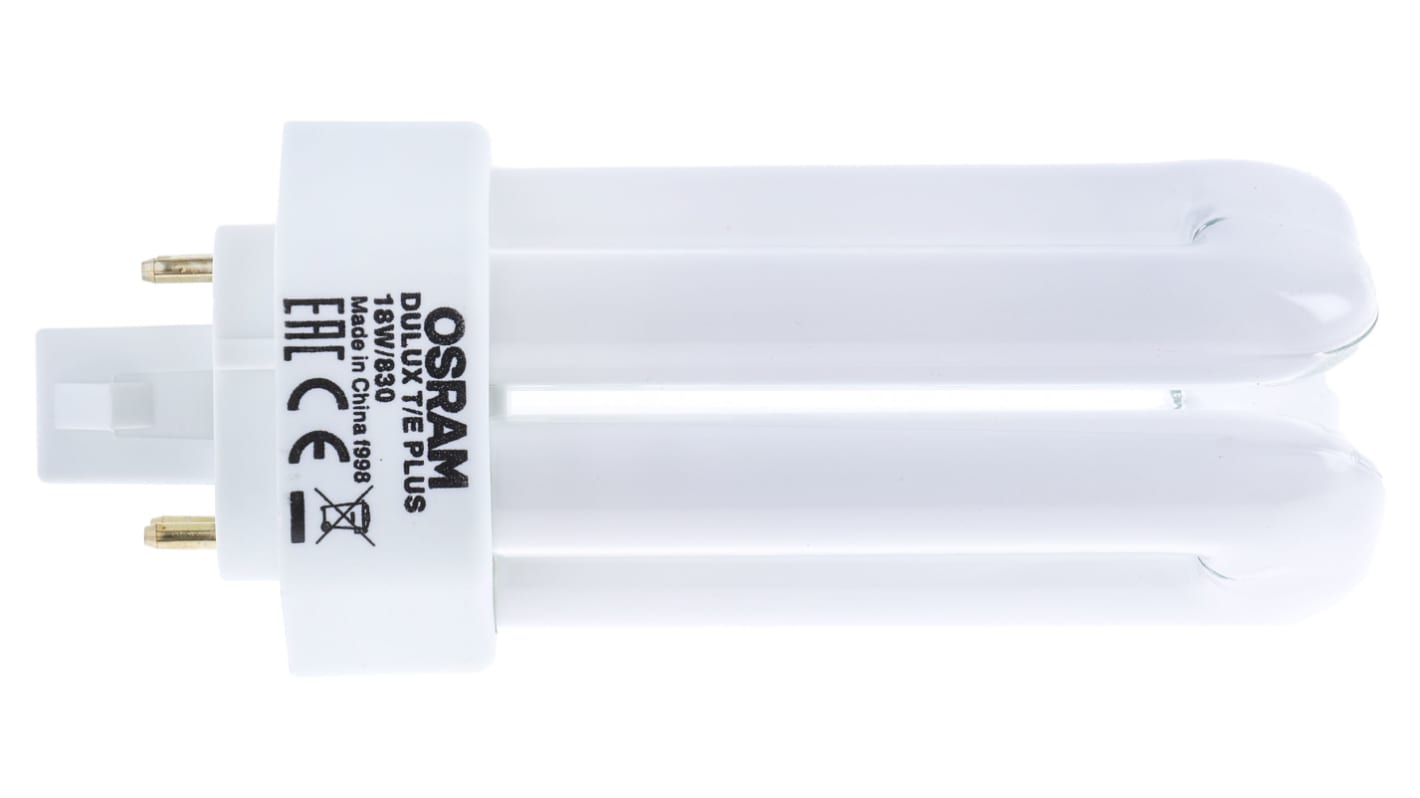 Osram GX24q DULUX Triple Tube Shape CFL Bulb, 18 W, 3000K, Warm White Colour Tone