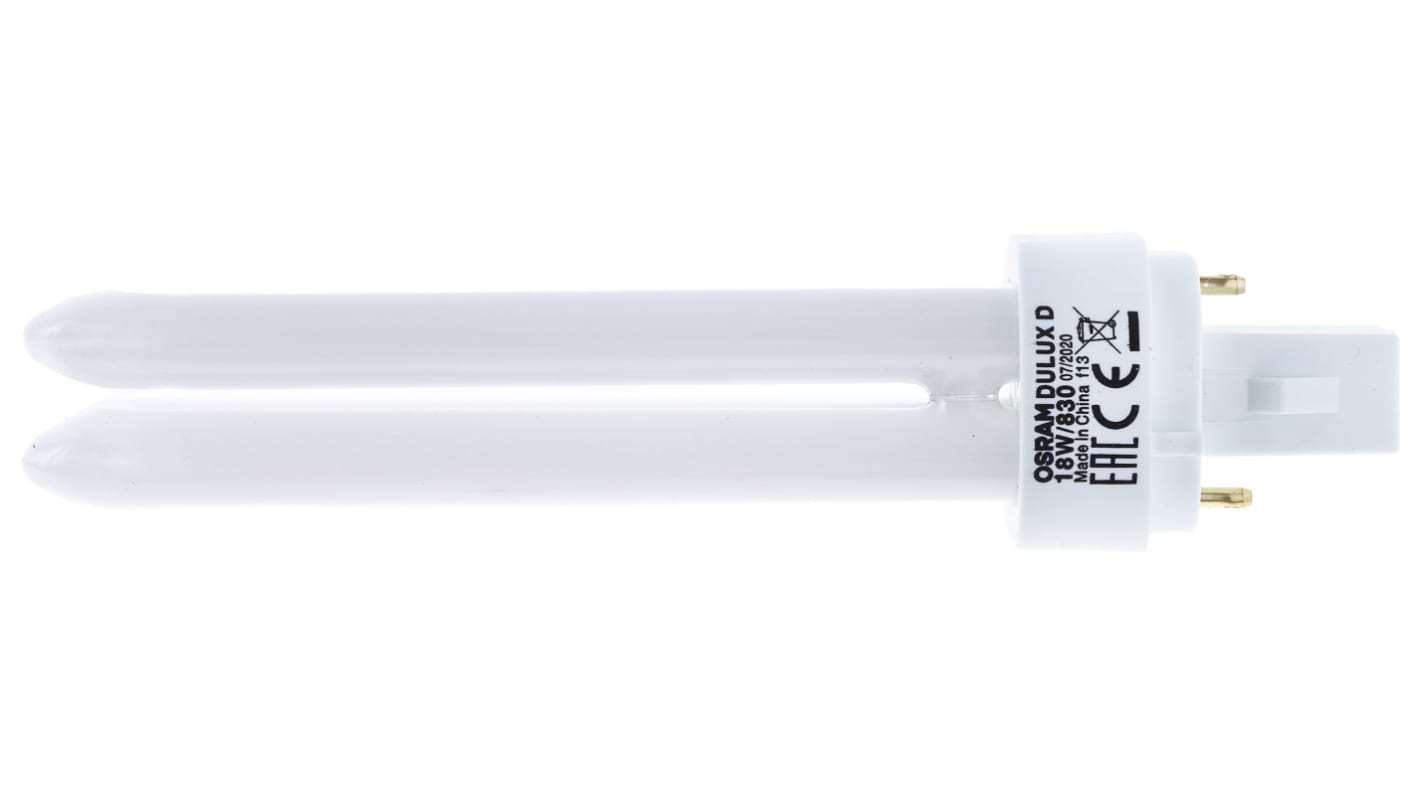 Osram DULUX 4-Rohr Energiesparlampe, 18 W L. 153 mm, Sockel G24d-2 3000K Ø 27mm