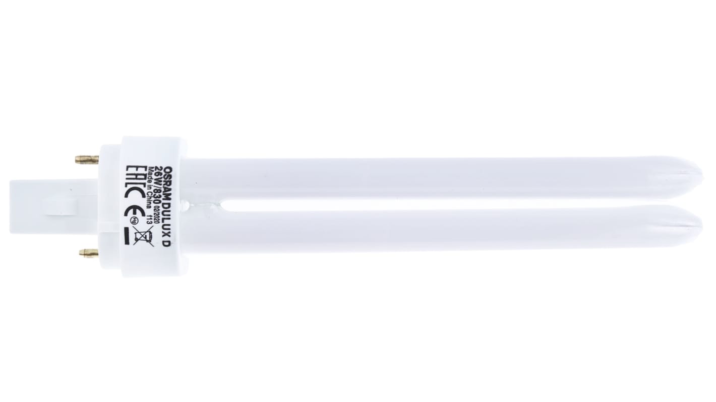 Osram DULUX 4-Rohr Energiesparlampe, 26 W L. 172 mm, Sockel G24d-3 3000K Ø 27mm