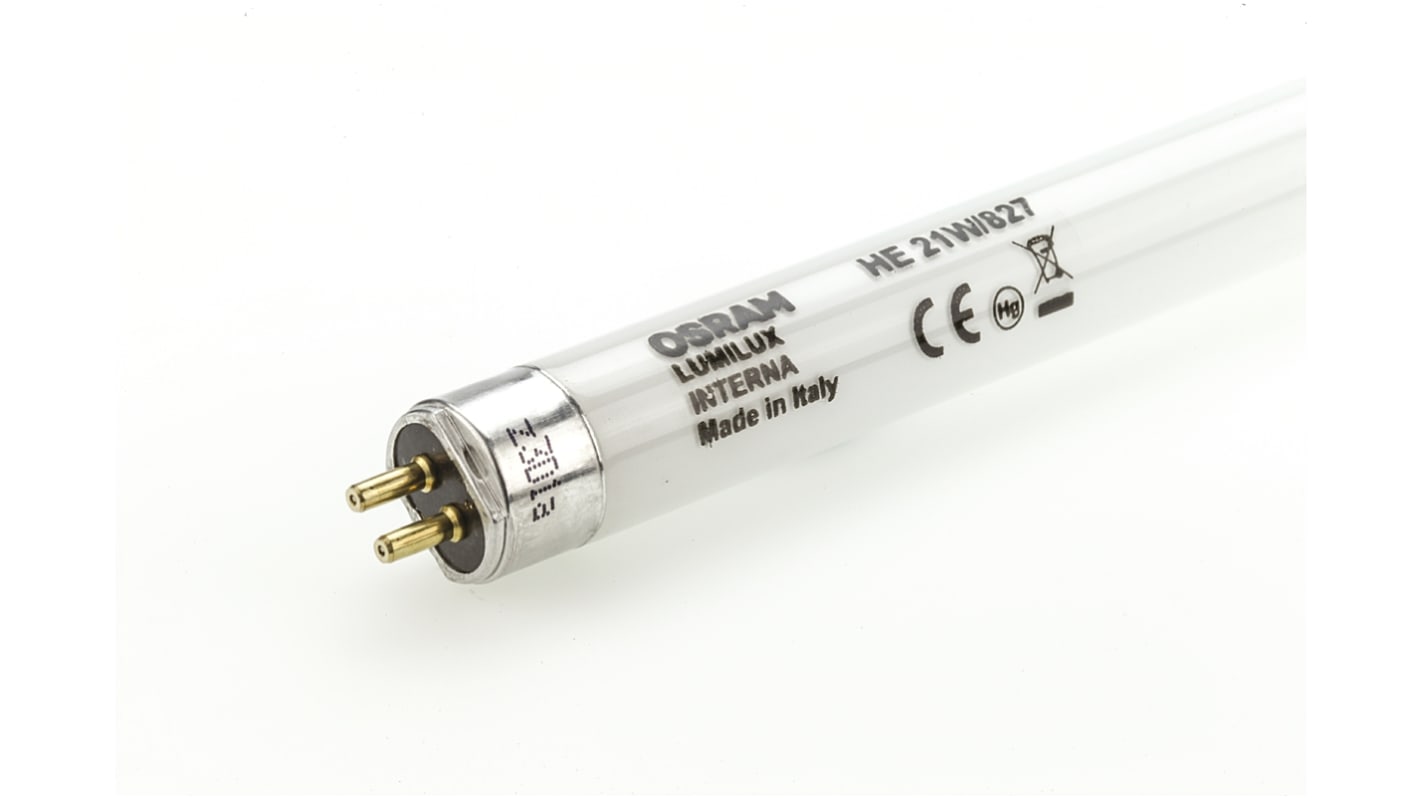 Tubo fluorescente Osram, 21 W, Blanco Cálido, 827, T5, 2700K, 1900 lm, long. 860mm