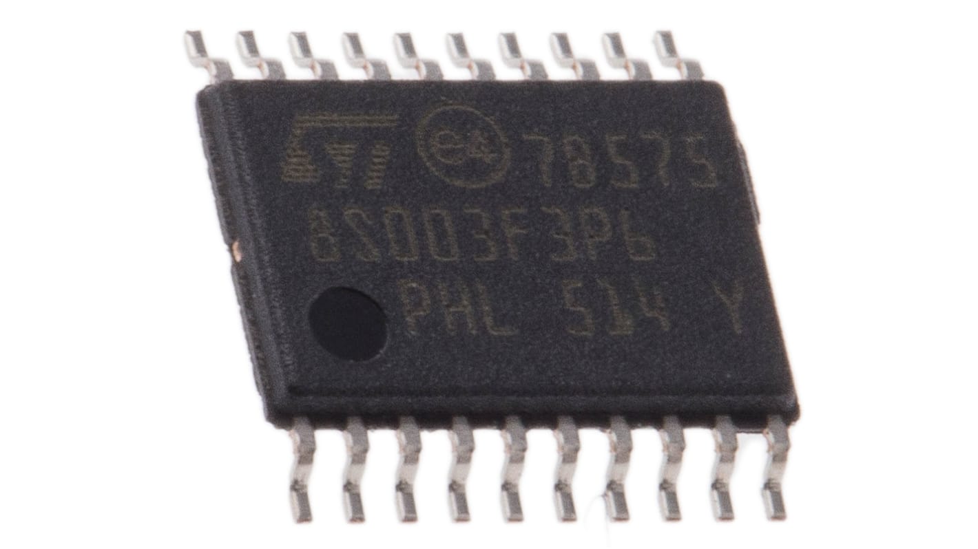 STMicroelectronics, 8bit STM8, STM8S Microcontroller, 16MHz, 8 kB Flash, 20-Pin TSSOP