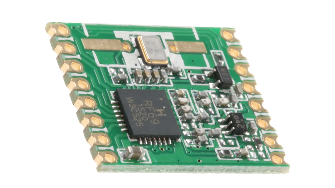 Módulo RF, 868MHZ, 300kbit/s, 1.8 → 3.6V, Potencia +20dBm, Sensibilidad -120dBm