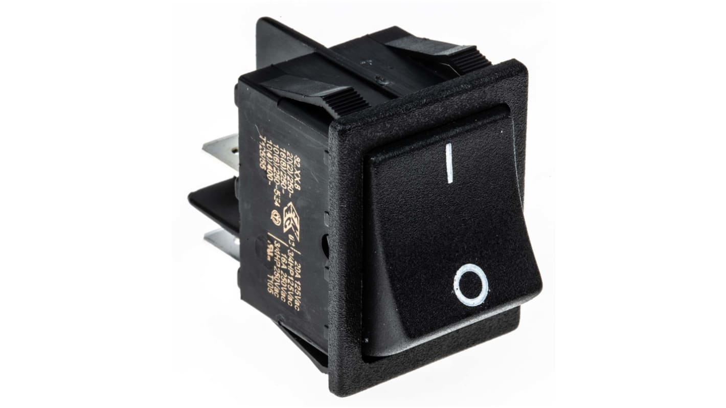 Interruttore a bilanciere Molveno, DPST, On-Off, , Nero