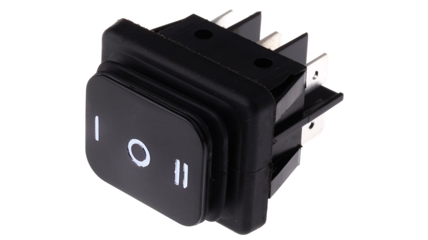 Interruttore a bilanciere Molveno, DPDT, On-Off-On, , Nero