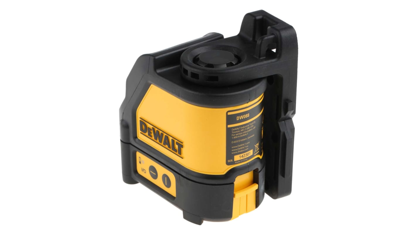 DeWALT 红光激光水平仪, 2线, ±0.3mm/m水平精确度, 室内使用