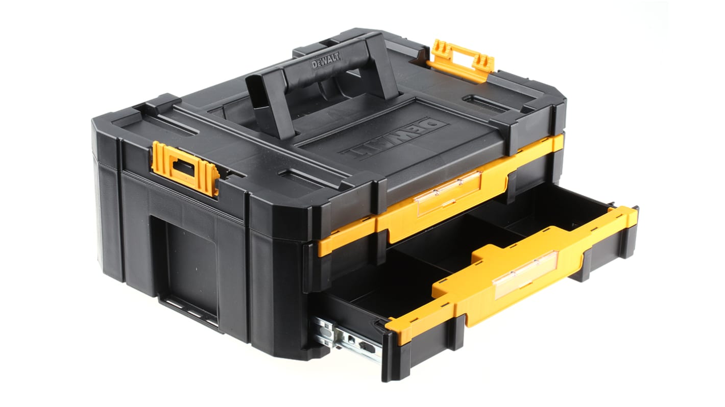 DeWALT TStak Tool Storage 2 drawers  Plastic Tool Box, 314.2 x 440 x 314.2mm