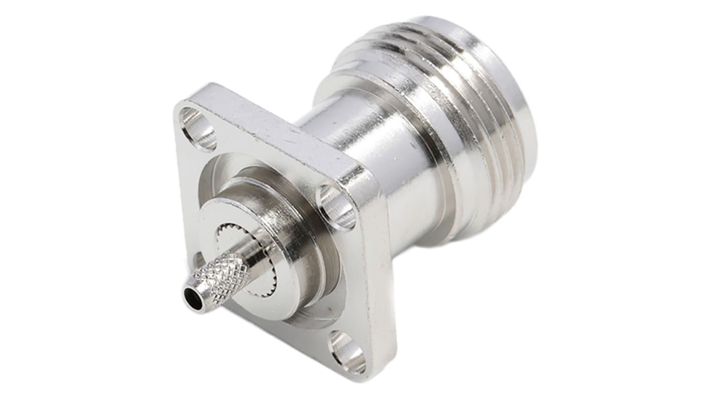 RS PRO, Jack Panel Mount N Connector, 50Ω, Crimp Termination, Straight Body