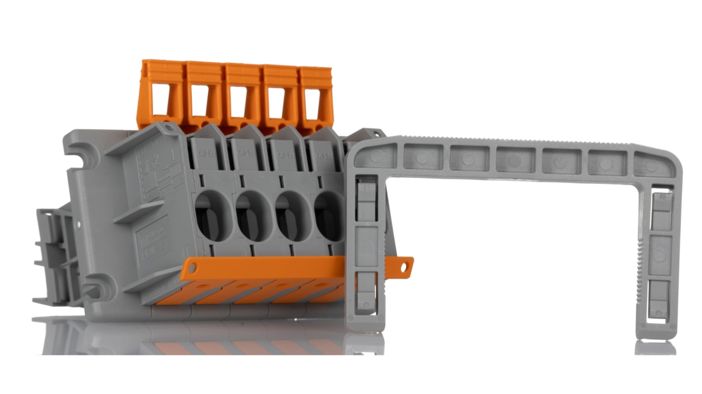 Phoenix Contact PLW 16-6/5-10 Series Feed Through Terminal Block, 5-Contact, 10mm Pitch, Panel Mount, 1-Row, Screw