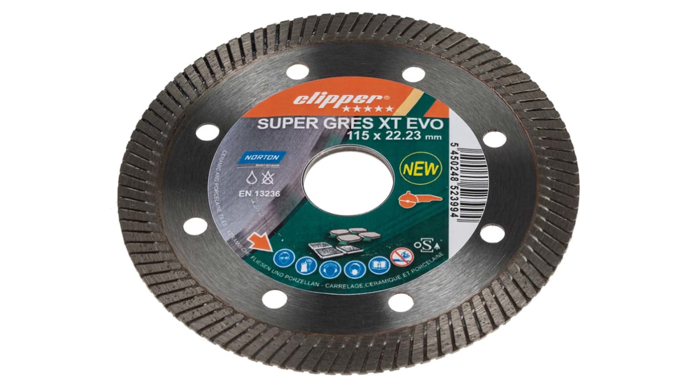 Norton Ceramic Cutting Disc, 115mm x 1.2mm Thick, Coarse Grade, 1 in pack