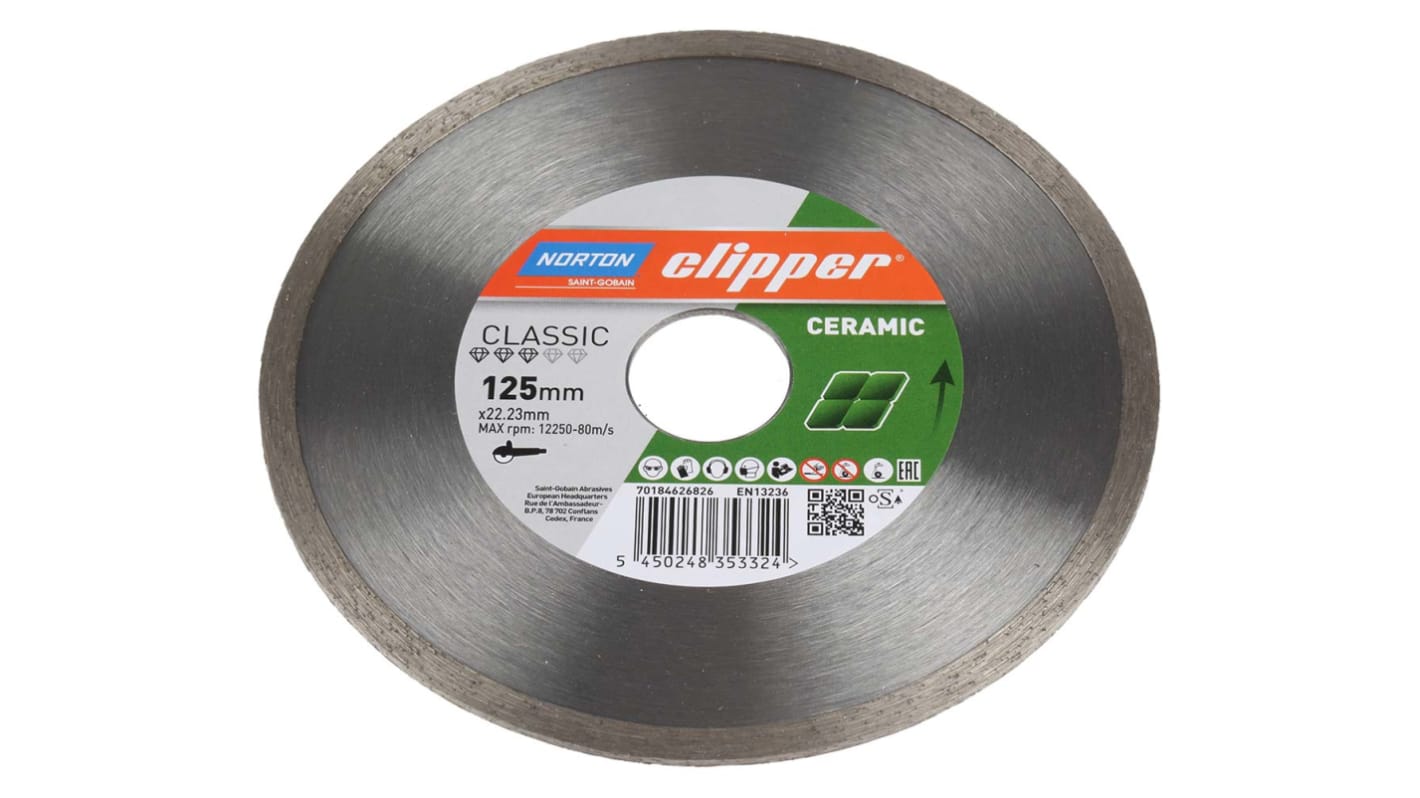 Norton Ceramic Cutting Disc, 125mm x 1.2mm Thick, 1 in pack