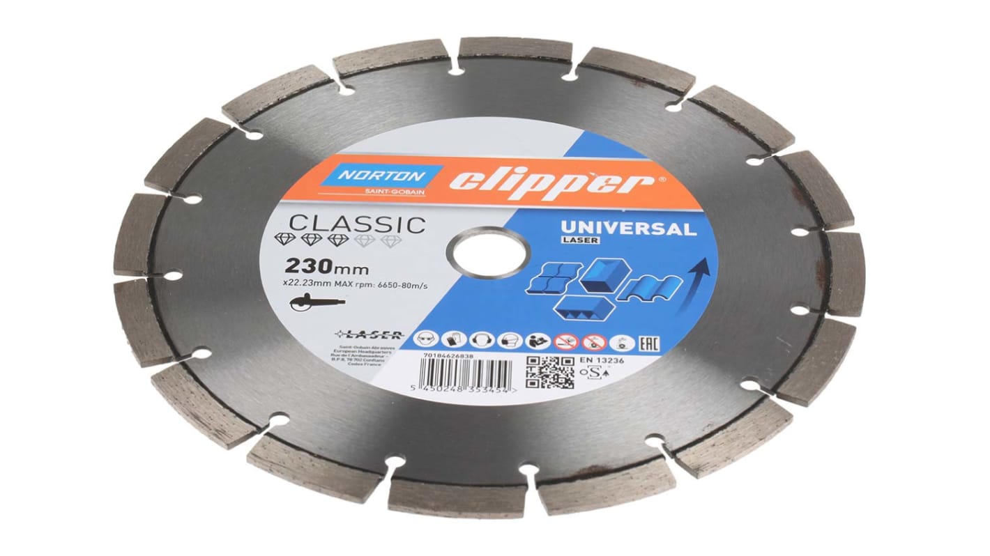 Norton Diamond Cutting Disc, 230mm, 1 in pack