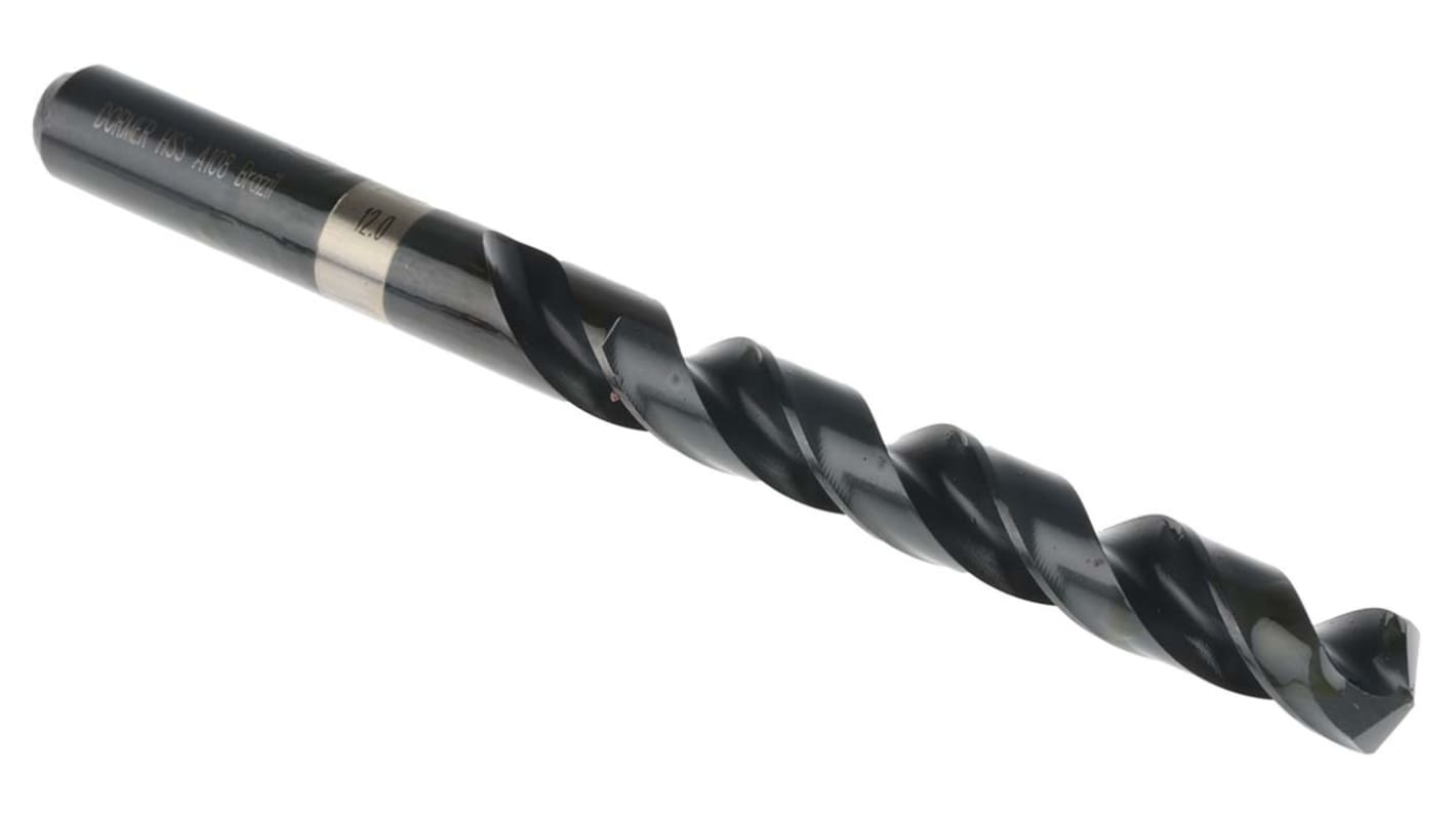 Dormer A108 Series HSS Twist Drill Bit for Stainless Steel, 12mm Diameter, 151 mm Overall