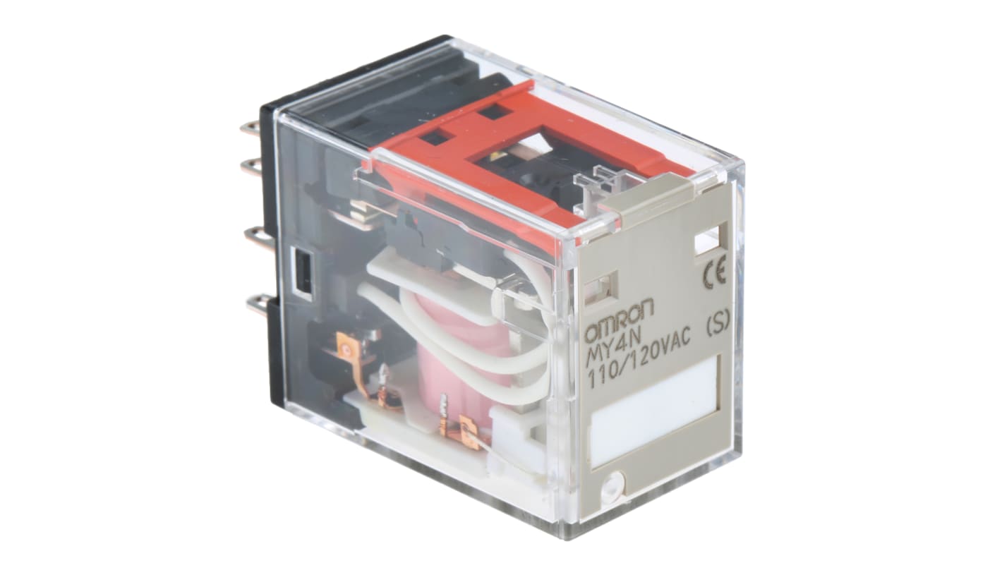 オムロン パワーリレー, 110 → 120V ac, 4c接点, 5A, プラグイン