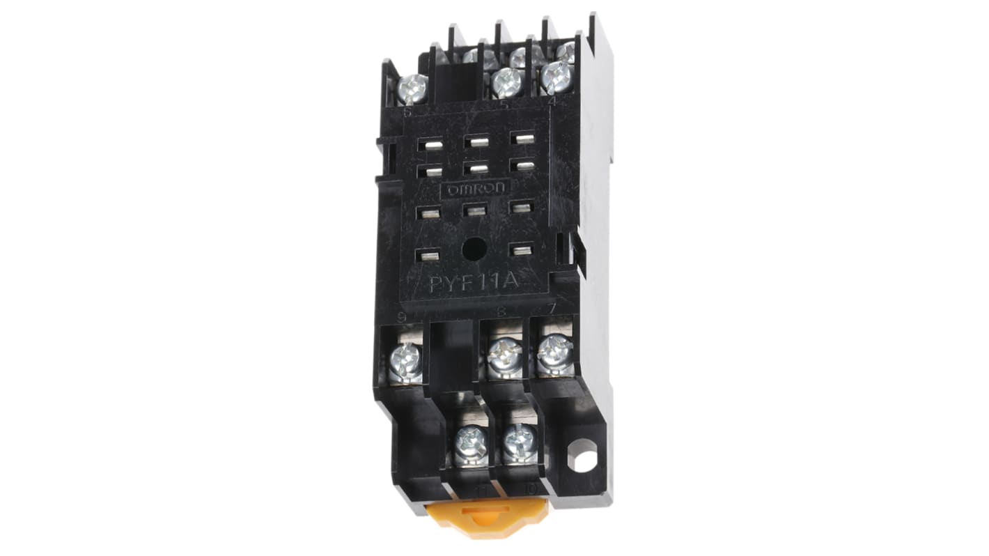 Omron PYF 250V ac DIN Rail Relay Socket, for use with MY3 Series