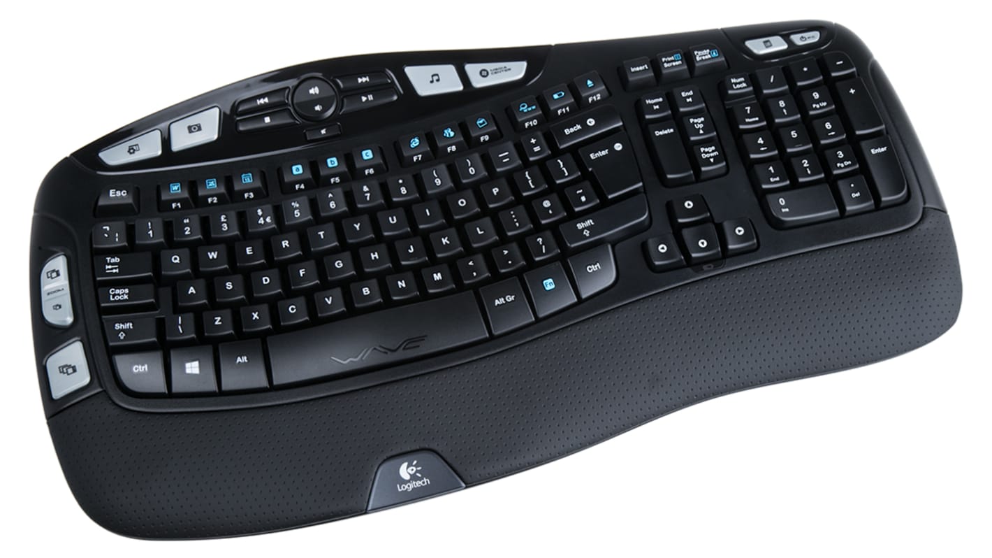 Logitech Tastatur QWERTY (GB) Wireless Schwarz USB