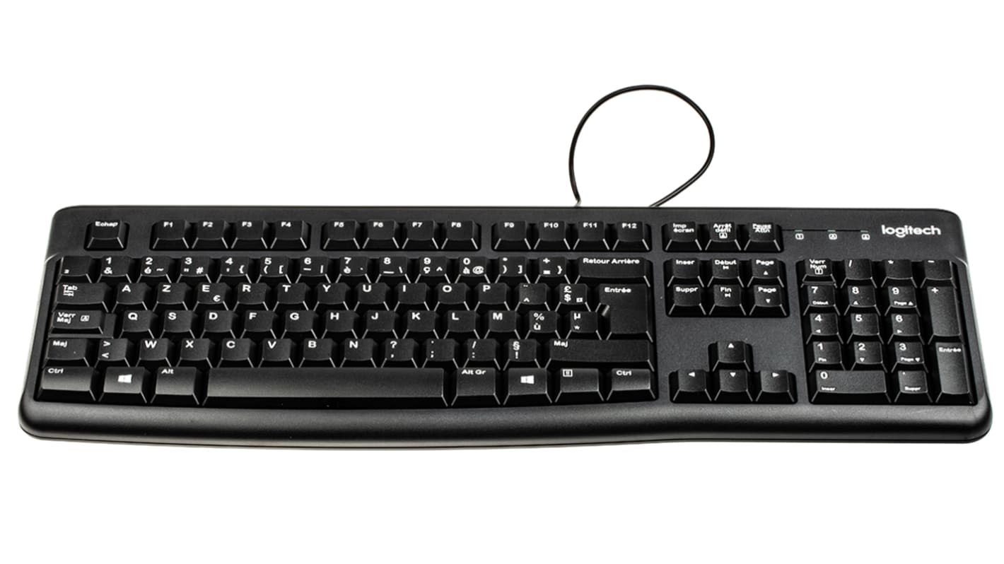 Logitech K120 Wired USB Keyboard, AZERTY, Black