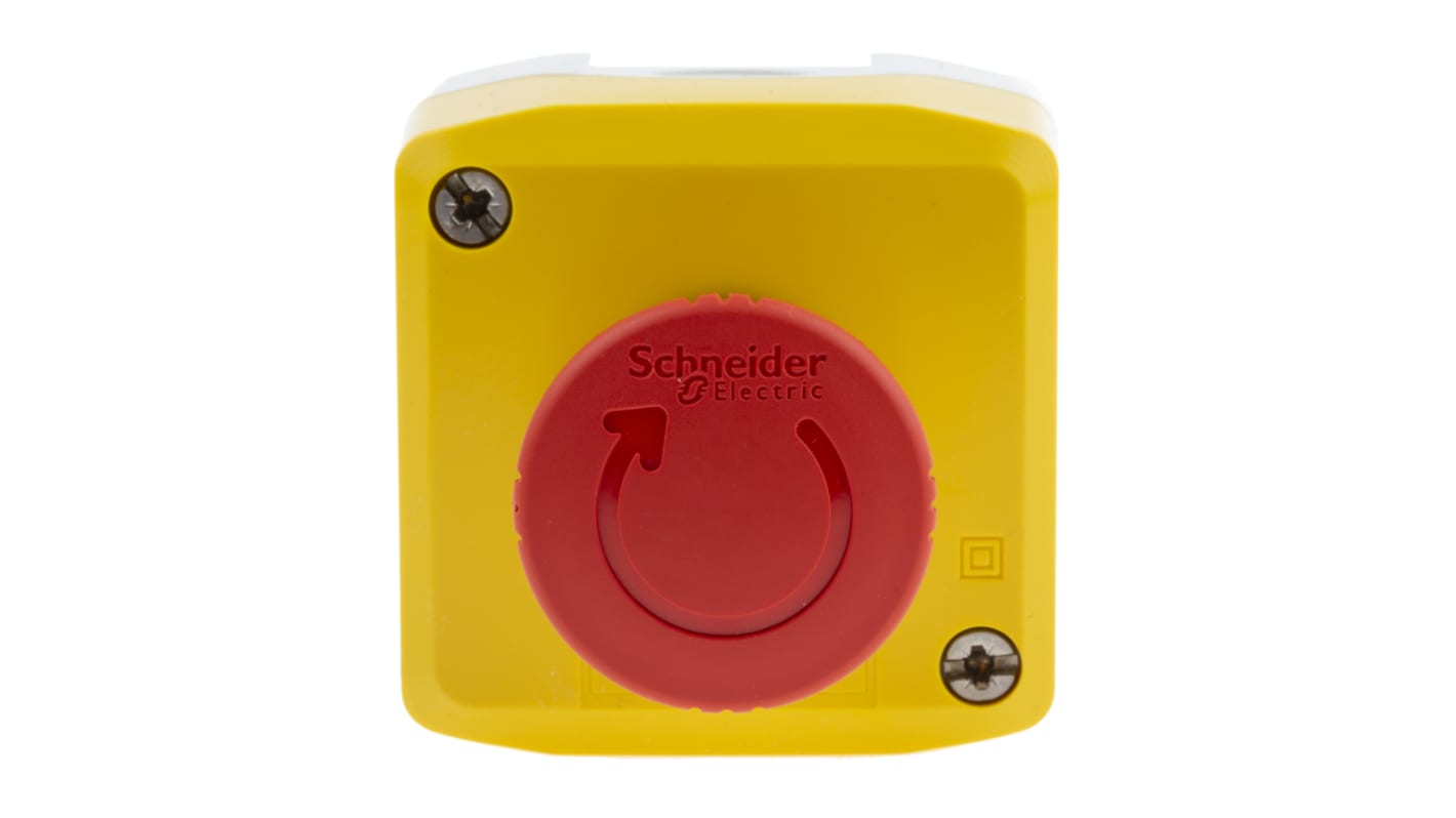 Schneider Electric Harmony XALK Series Twist Release Emergency Stop Push Button, Surface Mount, 40mm Cutout, 1NC, IP66,