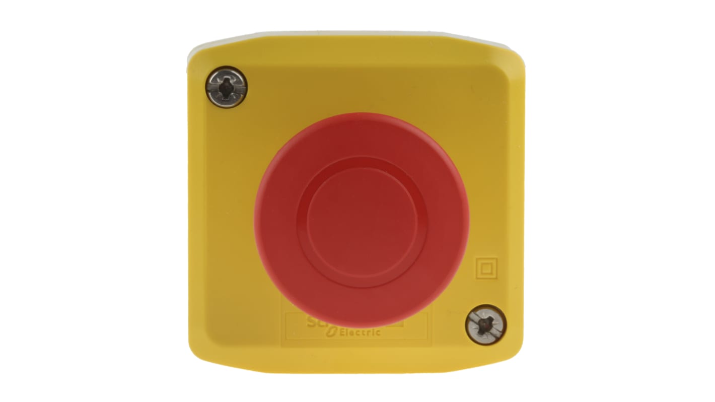 Schneider Electric 急停按钮, 表面安装, 1 常闭触点, 600V 交流, IP66, IP67, IP69(IP69K), 拉出释放, 黄色