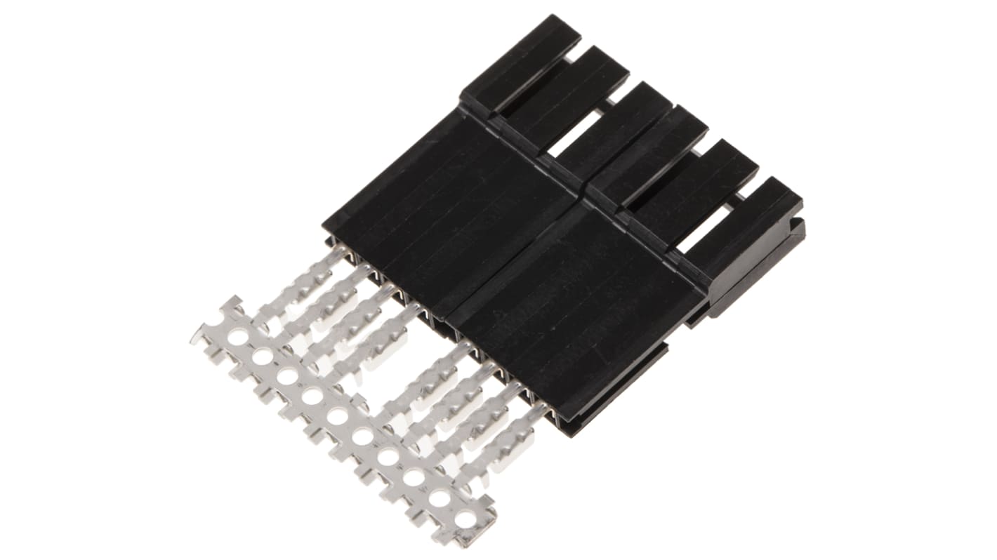 TE Connectivity IDC连接器, 公插, 4p, 2.54mm间距, 电缆安装, 压接端接, 直向, AMPMODU MTE系列